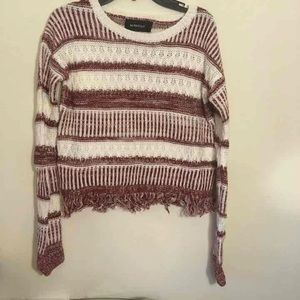 Minkpink sweater striped with fringe